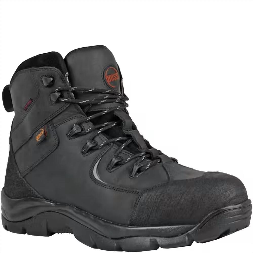 NEW HOSS BOOT COMPANY men’s leather safety toe work boots in black